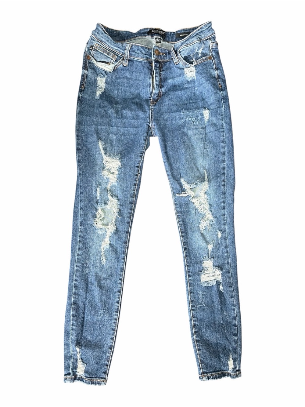 Judy Blue Distressed Skinny Jeans - Light Blue